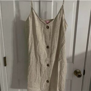 Pink Lily Textured Beige Mini Dress, Size Large